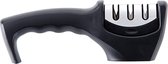 Multifunctionele Handheld Messenslijper met 3 Segmenten en Anti-slip Basis voor Keukenmessen - Huishoudelijke Accessoires - Zwart