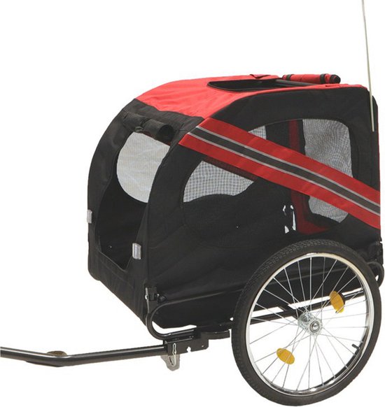 Keddoc Fietskar - Hondenfietskar - 78x75x91 cm Zwart Rood groot