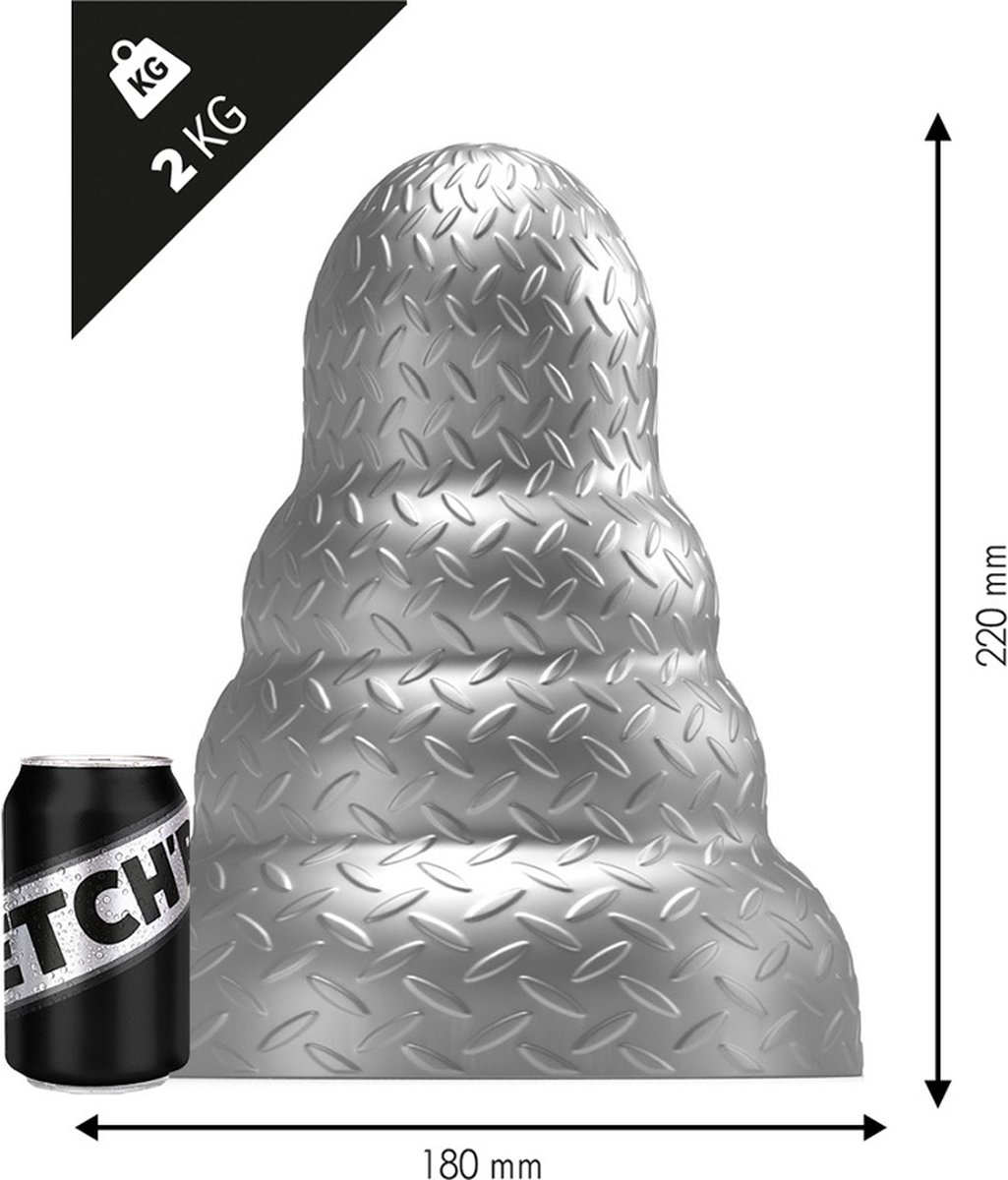 Stretch'r - Tripole - XXL Buttplug - Gun Metal Zilver L