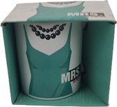 Mok met tekst "Mrs. Perfect" - Wit / Groen - Keramiek - Geschenkverpakking - Cadeau