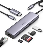 Ugreen 60515, Avec fil, USB 3.2 Gen 1 (3.1 Gen 1) Type-C, 100 W, 10,100,1000 Mbit/s, Gris, SD