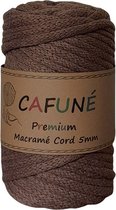 Cafuné Macrame koord- Premium - 5 mm-Roestbruin-40 meter-Gevlochten Koord-Gerecycled Katoen-Touw-Haken-Breien-Weven-Poef Haken-Kussen Haken-Gehaakte Mand-Macramé Pakket- Haken voor beginners