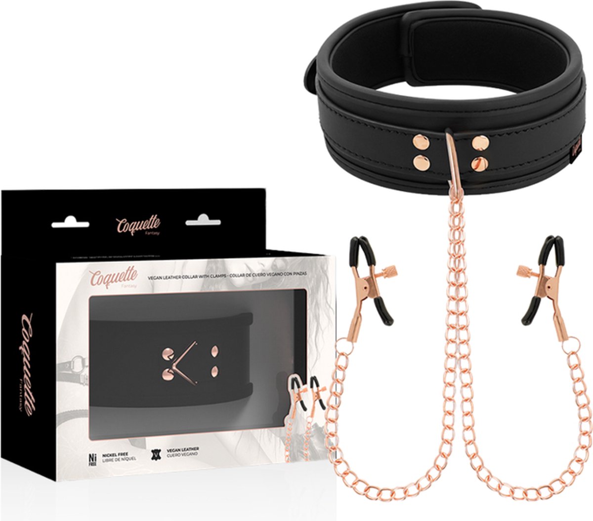 Goedkoopste COQUETTE FANTASY | Coquette Fantasy Collar With Nipples Clamps