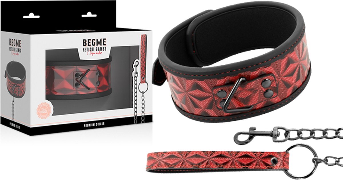 Goedkoopste BEGME RED EDITION | Begme Red Edition Vegan Leather Necklace | BDSM | Bondage | Extreme BDSM | Bondage | Sex Games