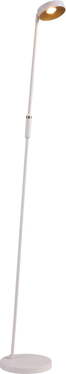 Bora LED vloerlamp in aluminium, wit/goud, 12,5W geïntegreerde LED, 1250 lumen, 2700K warm wit licht, hoogte 1601 mm