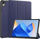 Case2go - Tablet hoes geschikt voor Huawei MatePad 11 (2023) - Tri-Fold Book Case - Auto Wake/Sleep functie - Donker Blauw