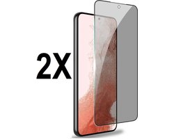 Screenz® - PRIVACY Screenprotector geschikt voor Samsung Galaxy A54- Tempered glass Screen protector geschikt voor Samsung Galaxy A54 - Beschermglas - Privé Glasplaatje - 2 stuks