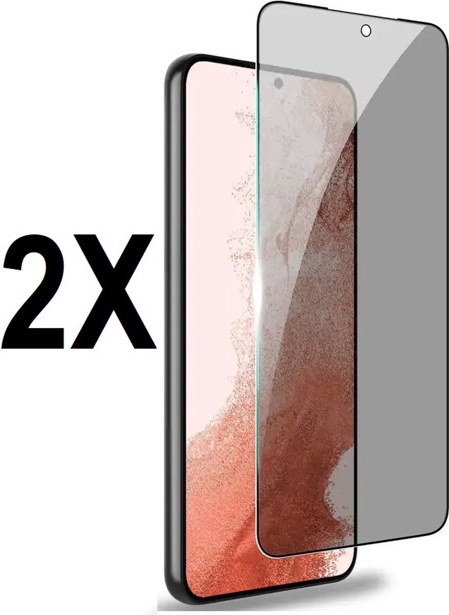 Screenz® - PRIVACY Screenprotector geschikt voor Samsung Galaxy A54- Tempered glass Screen protector geschikt voor Samsung Galaxy A54 - Beschermglas - Privé Glasplaatje - 2 stuks