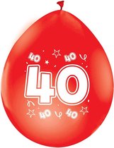 40 jaar Ballonnen robijn rood 8 st dubbelzijdig bedrukt.