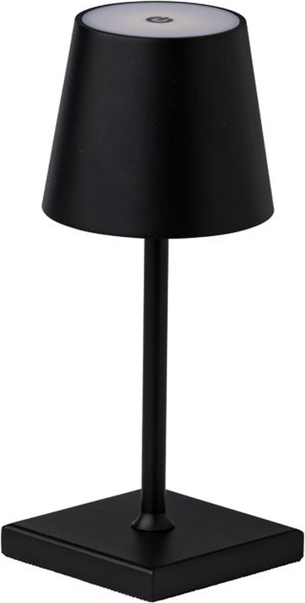 à Table San Francisco Tafellamp - LED Licht - voor Binnen en Buiten - Woonkamer - Slaapkamer - Tuin - Oplaadbaar - USB - Dimbaar - 26 cm - Zwart