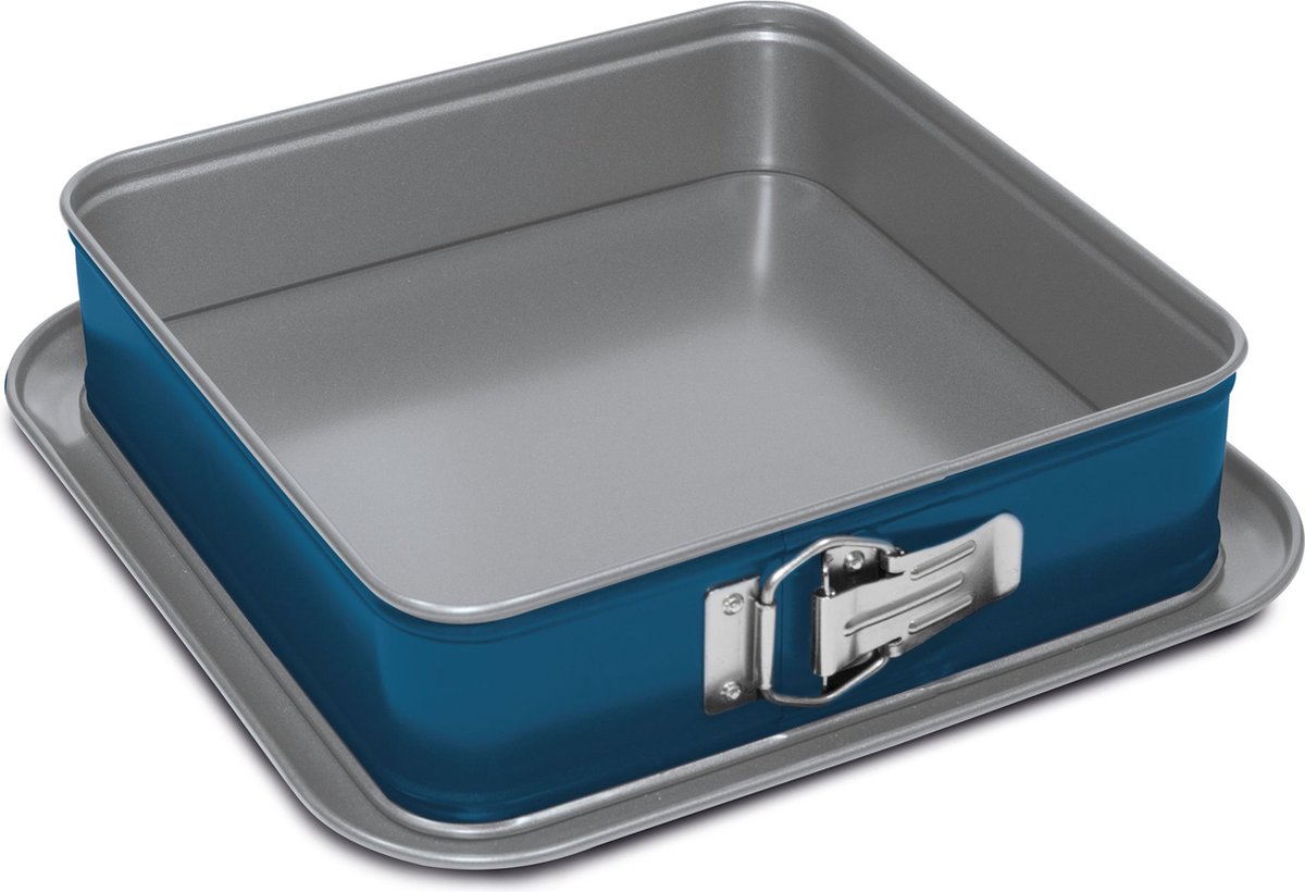 Guardini Xbake Springvorm - Cakeblik - Taartvorm - Cakevorm - Springvorm 28 cm - Springvorm Vierkant - Bakvorm 28x19 cm - Staal - Blauw & Zilver
