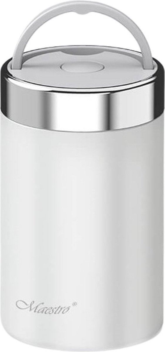 Maestro - Thermos Voedselcontainer - 750ml - Roestvrij Staal - Wit