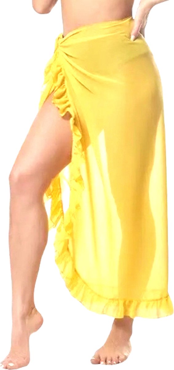 ASTRADAVI Pareo - Sarong met Roches - Dames Strandkledding Omslagdoek - Geel
