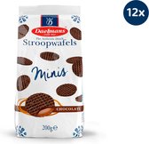 Daelmans Mini Chocolade Stroopwafels - Doos met 12 zakjes - 25 mini chocolade stroopwafels per zakje (280 Koeken)