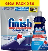 Finish Quantum Regular 80 tabs & Finish Glansspoelmiddel Regular 400ml
