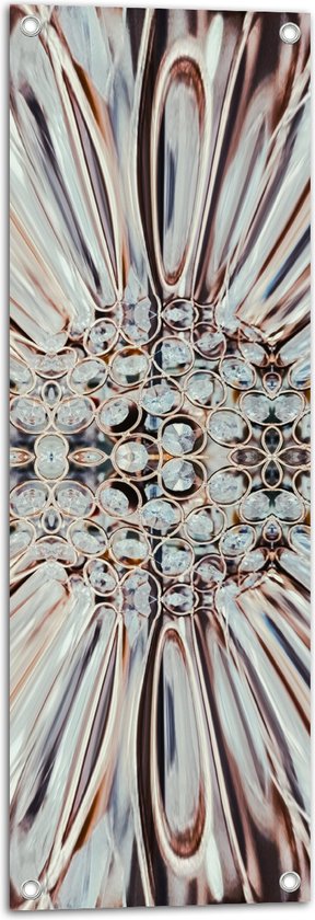 Tuinposter – Close-up van Kristal in Vorm van Bloem - 30x90 cm Foto op Tuinposter (wanddecoratie voor buiten en binnen)