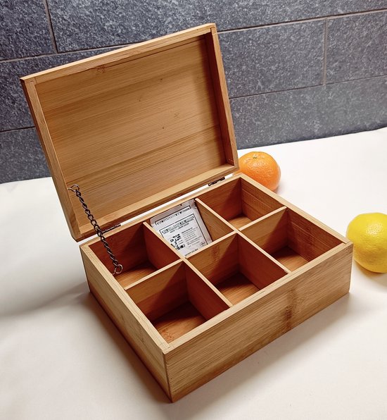 Boîte à Thé pour Sachets de Thee Boîte de Rangement du Thé Bois de