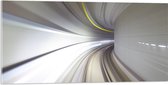 Acrylglas - Abstracte Tunnel in Grijs Tinten - 100x50 cm Foto op Acrylglas (Wanddecoratie op Acrylaat)
