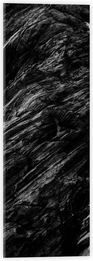 Acrylglas - Donkere Stenen Rotsen van Bergen - 20x60 cm Foto op Acrylglas (Wanddecoratie op Acrylaat)