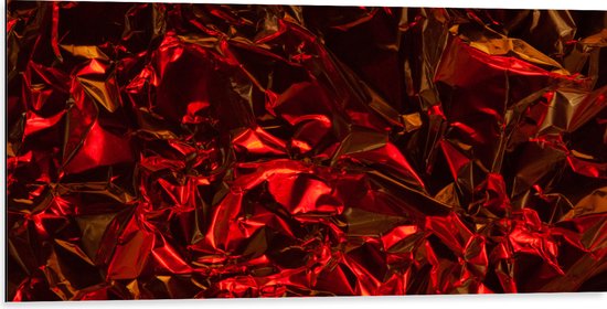 Dibond - Foto van Rood Foliepapier - 100x50 cm Foto op Aluminium (Wanddecoratie van metaal)