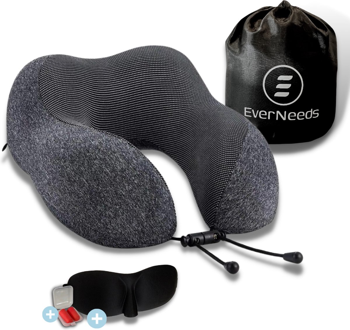 EverNeeds Nekkussen Reiskussen voor Vliegtuig en Auto Ergonomisch Memory Foam