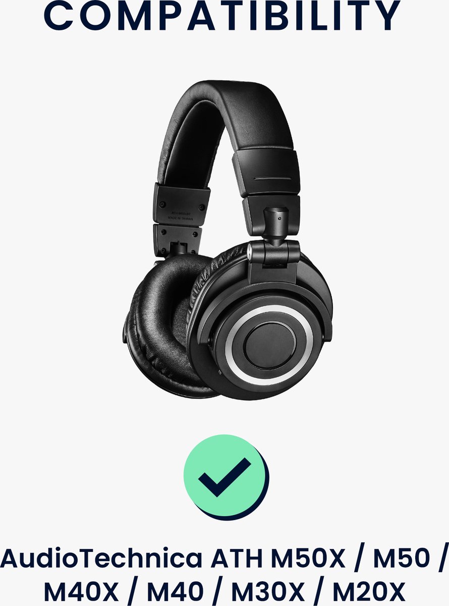 kwmobile cover voor koptelefoon hoofdband - geschikt voor AudioTechnica ATH M50X / M50 / M40X / M40 / M30X / M20X - Koptelefoon band hoes van neopreen - In zwart — afbeelding 2