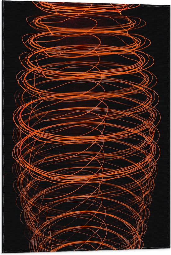 Vlag - Cirkelvormige Oranje Strepen - 50x75 cm Foto op Polyester Vlag
