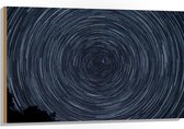 Hout - Cirkelvormige Lichtstrepen - 105x70 cm - 9 mm dik - Foto op Hout (Met Ophangsysteem)