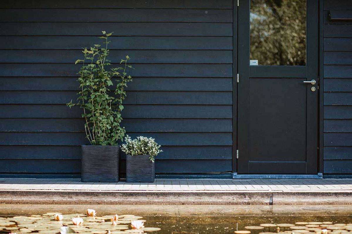 Capi Europe Pot de fleurs carré Rib NL - 40x40 - Noir