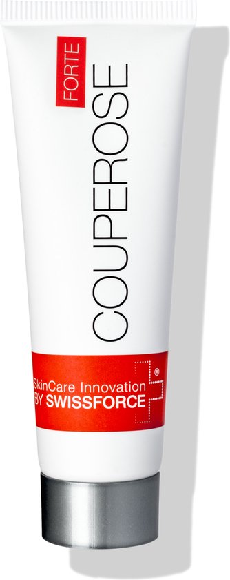 Foto: Swissforce couperose creme forte skin treatment bij roodheid in het gezicht en bij droge huid rosacea face cream met vitamine b3 30 ml