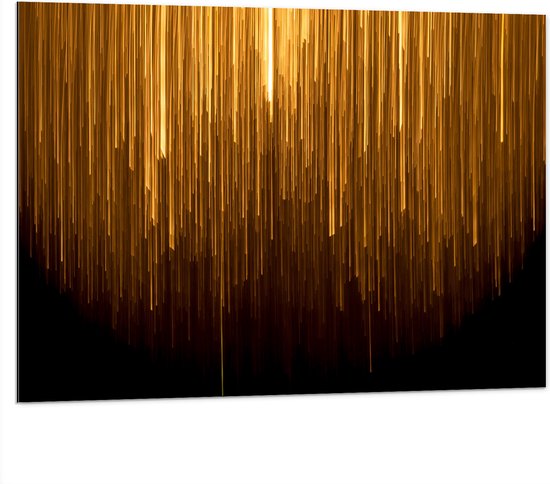 Dibond - Abstracte Gouden Strepen - 100x75 cm Foto op Aluminium (Met Ophangsysteem)