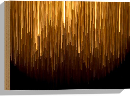 Hout - Abstracte Gouden Strepen - 40x30 cm - 9 mm dik - Foto op Hout (Met Ophangsysteem)