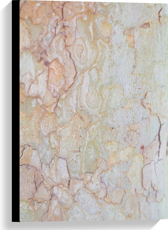 Canvas - Beige Muur met Textuur van Lijnen - 40x60 cm Foto op Canvas Schilderij (Wanddecoratie op Canvas)