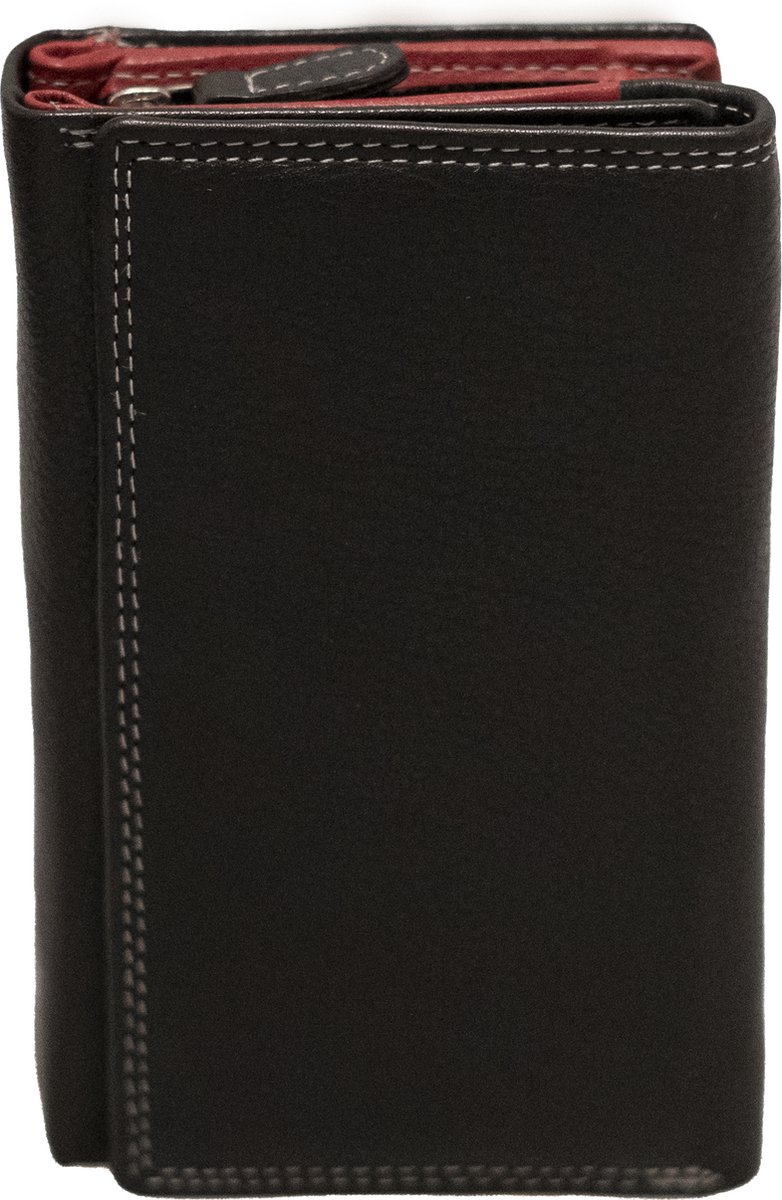 Massi Miliano Portemonnee Dames Nappa Leer Zwart /mullti-color - (MMRG-04A-6-MU) -