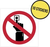 Pictogram/ sticker | Niet op deze knop drukken | 5 x 5 cm | Niet inschakelen | Schakelaar | Drukknop | Afblijven | Bellen | Aanbellen | Waarschuwing | 10 stuks
