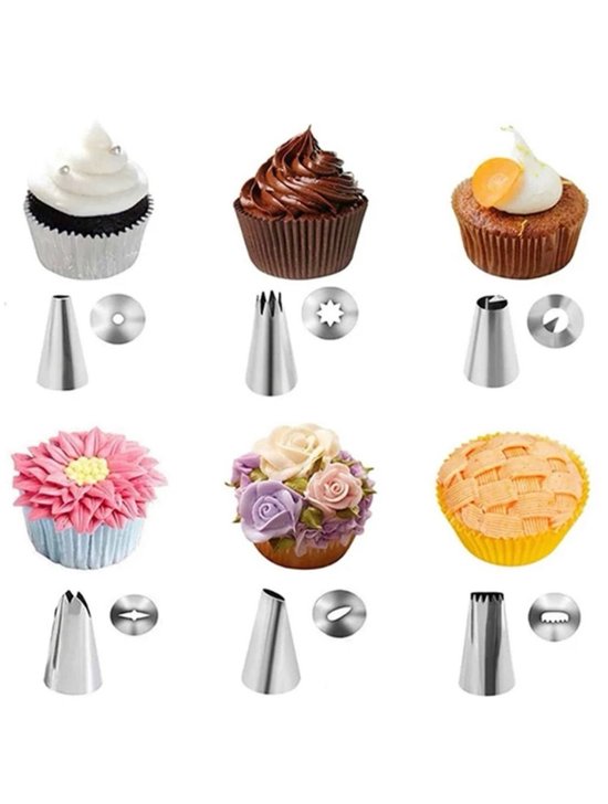Professionele spuitzakkenset 40 cm, 5 roestvrijstalen spuitmonden voor cake, katoen, binnencoating, koekjesdecoratie, herbruikbaar en vaatwasmachinebestendig Professionele spuitzakkenset 40 cm, 5 roestvrijstalen spuitmonden voor cake, katoen, binnencoating, koekjesdecoratie, herbruikbaar en vaatwasmachinebestendig