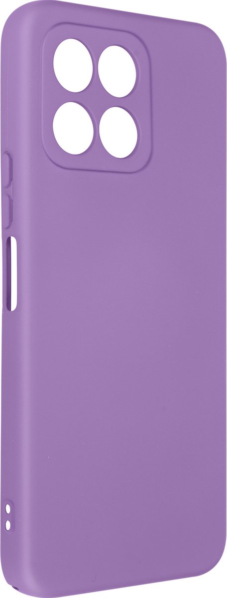 Geschikt voor Honor X6/X8 5G siliconen hoesje semi-rigide Soft-touch afwerking paars