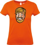 Dames T-shirt Willy Cartoon | Koningsdag kleding | oranje t-shirt | Oranje dames | maat M