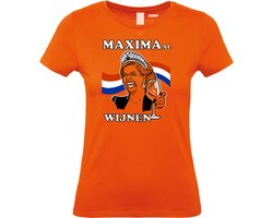 Dames T-shirt MAXIMAal Wijnen | Koningsdag kleding | oranje t-shirt | Oranje dames | maat M
