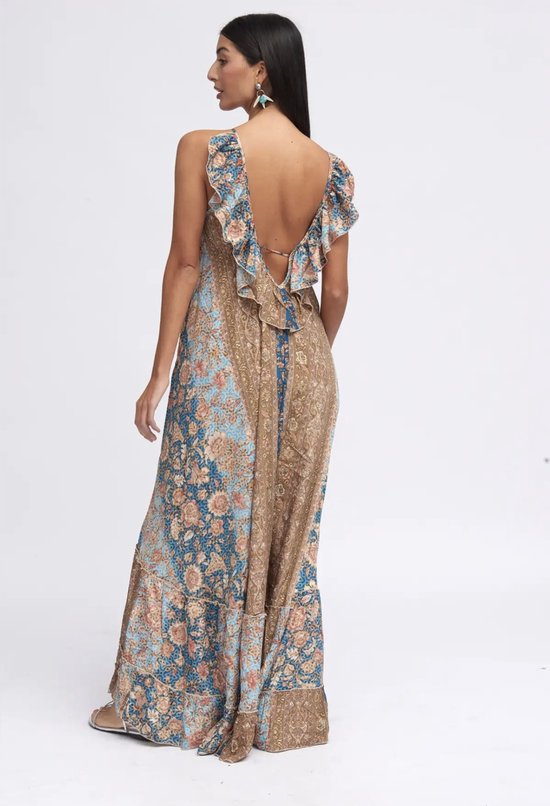 Maxi Bohemian Jurk Met Ibiza Stijl Print En V Hals Rood main image 1