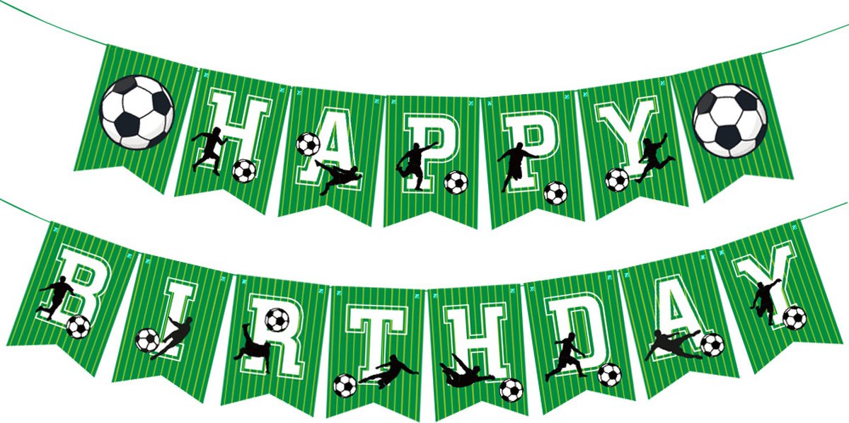 Voetbal Slingers Voetbal Versiering Verjaardag Happy Birthday Slinger Kinderfeestje Verjaardag Versiering
