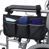 Rolstoel zijtas - Opbergtas - rolstoel lichtgewicht - rolstoeltas - rolstoeltas zijkant - rolstoeltas armleuning zwart
