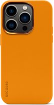DECODED Siliconen Back Cover - iPhone 14 Pro Max - Anti-Bacterieel Hoesje - Magnetische Technologie van Apple - Geel, Oranje