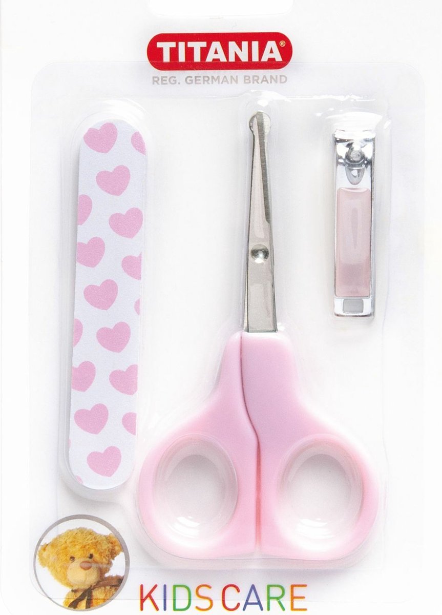 Manicureset Baby Roze voor Meisjes - Nagelschaartje baby, nagelvijl baby, nagelknipper baby