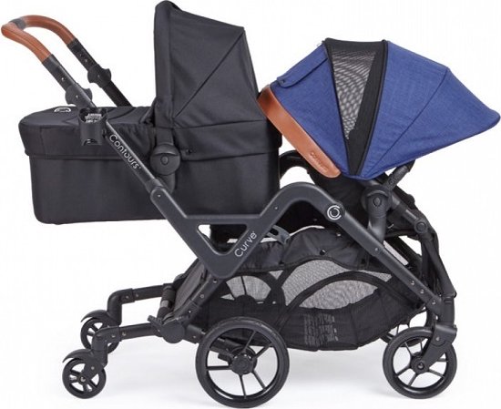 Contours Duowagen Curve Tandem , OP=OP uitverkoop ...voor en achterste wielen kunnen 360 draaien indigo van Contours — afbeelding 2