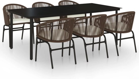 Maison Exclusive - 7-delige Tuinset bruin
