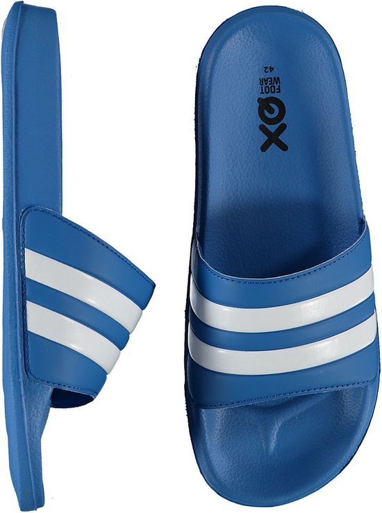 XQ | Slippers Heren | Stripes | Kobalt Blauw | Maat 44 | Badslippers heren  | bol.com