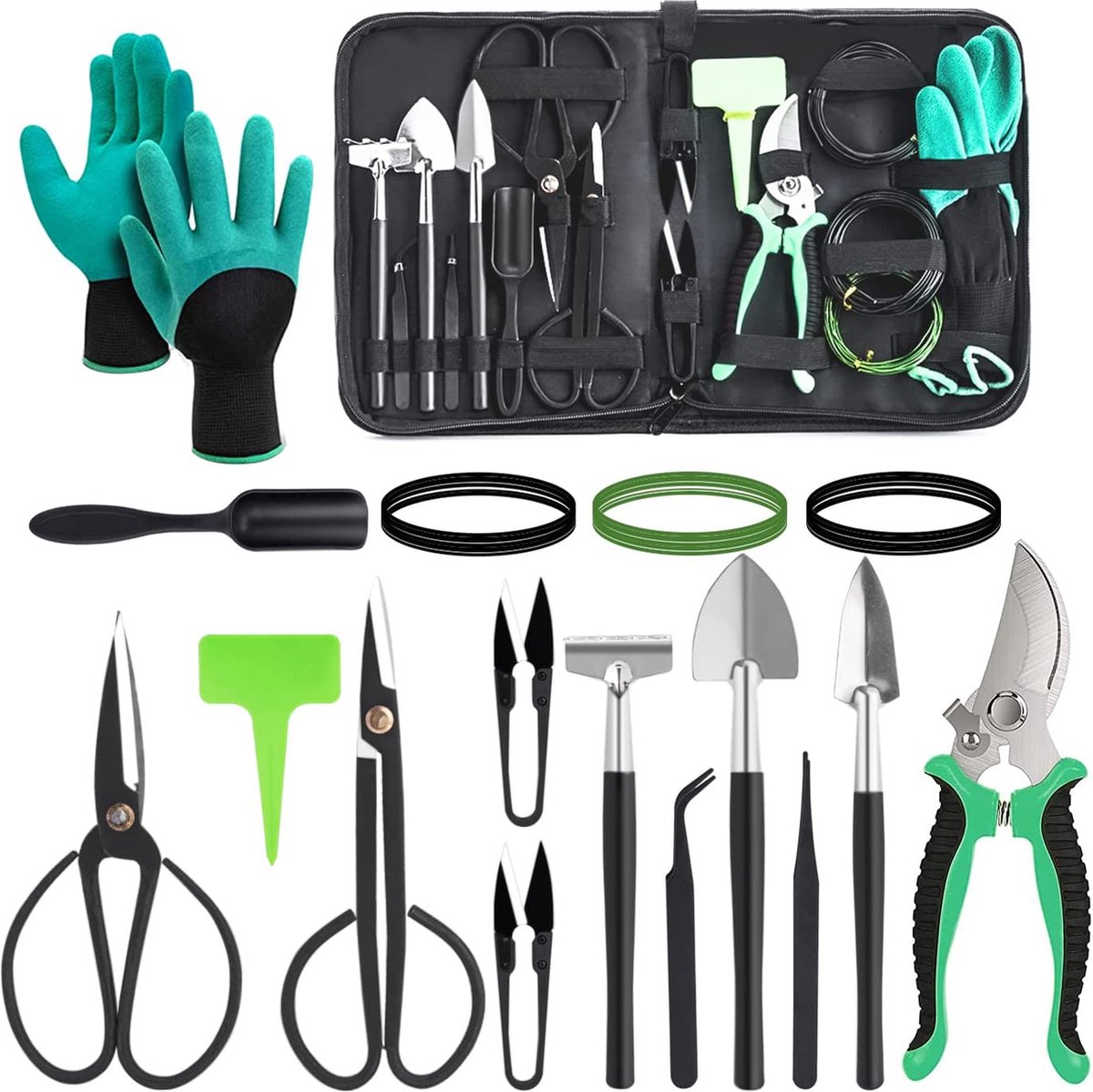 Bonsai gereedschap, 22delige tuingereedschapset, bonsaischaar, bonsai