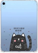 TPU Case iPad (2022) 10.9 Hoes Cat Good Day met doorzichte zijkanten