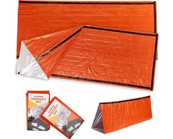 Thermische Nooddeken, slaapzak \ Premium Reddingsdeke | Survival Whistle Ultralight Cold Protection / Noodslaapzakken - emergency foil blanket, emergency sleeping bag - 2 pcs - 91 cm x 213 cm